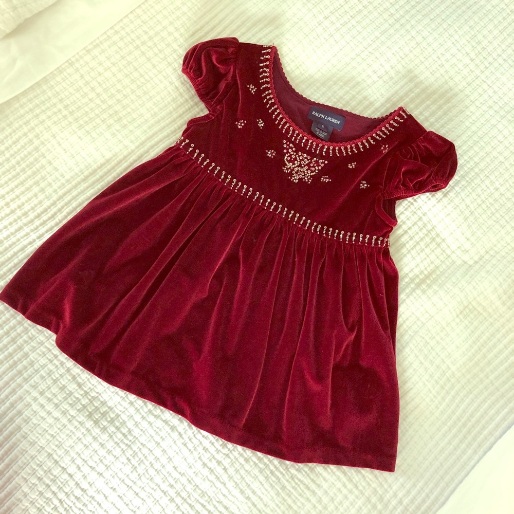 Ralph Lauren Girls Velvet Top